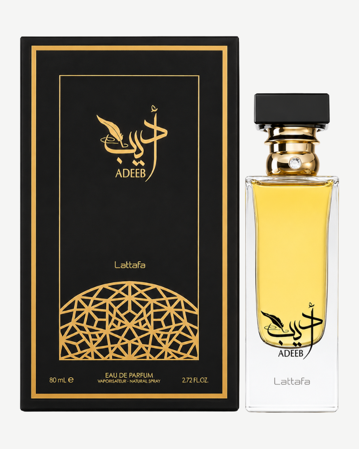 Lattafa Adeeb junto a su caja