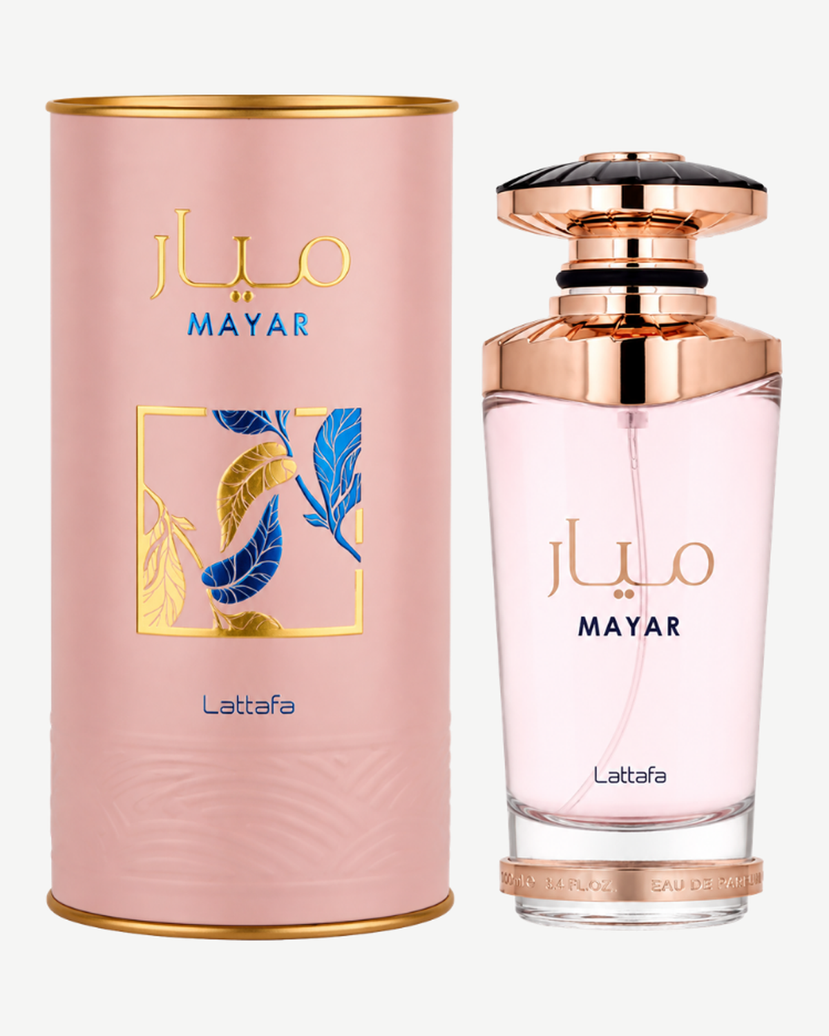 Lattafa Mayar junto a su caja