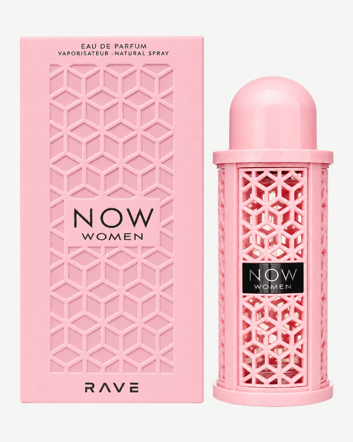 Lattafa Rave Now Women junto a su caja