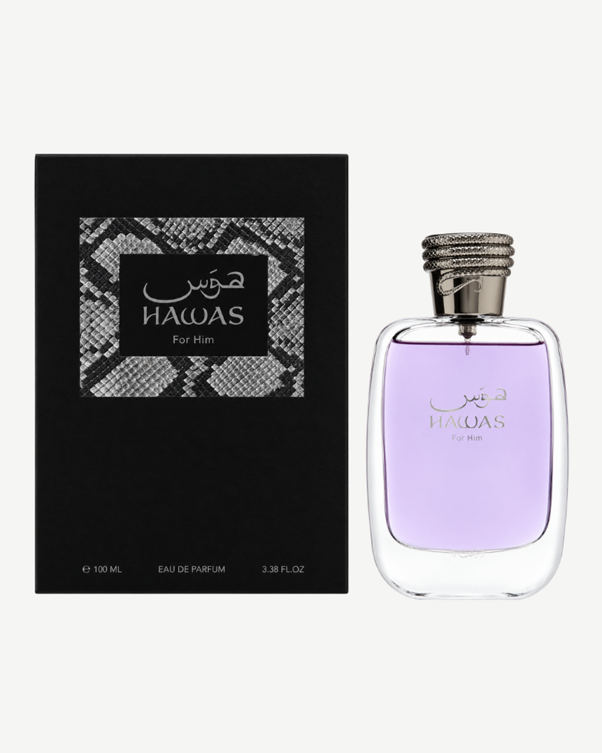 Rasasi Hawas for Him junto a su caja