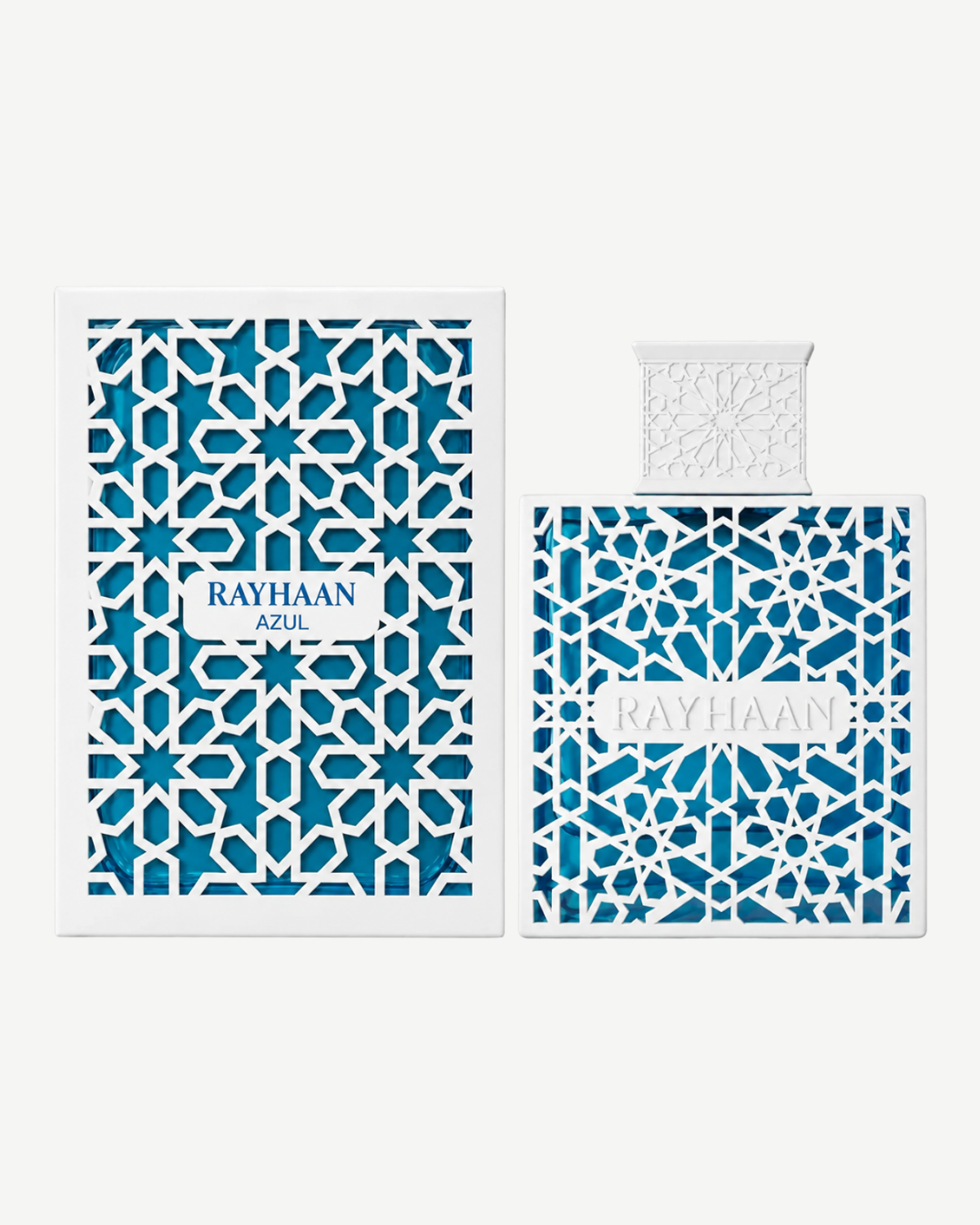 Rayhaan Azul junto a su caja